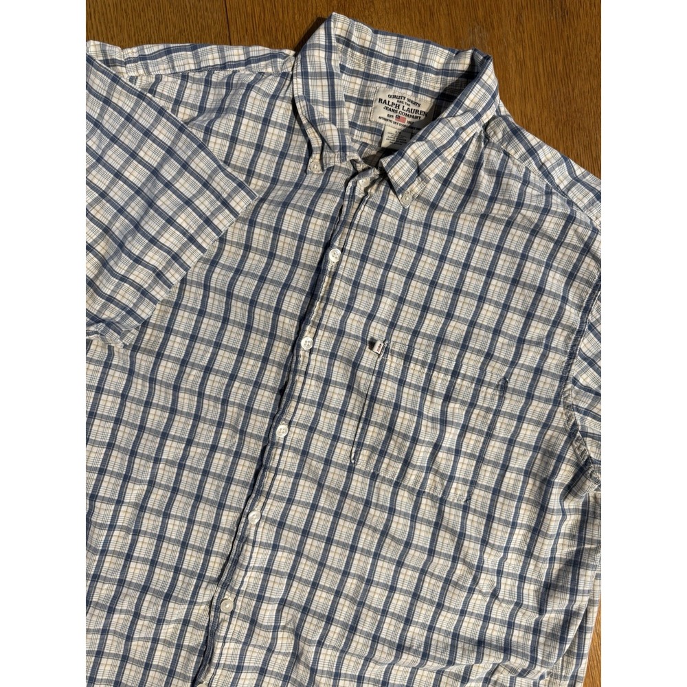 Ralph Lauren Men's Large Polo Jeans Company‎ Vintage Shirt Gray Plaid